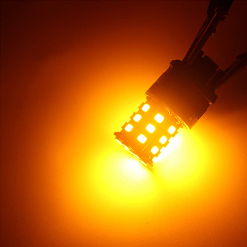 BlyilyB 3157 3156 3057 4157 3056 LED Bulbs Amber Yellow12-24V Super Bright 850 Lumens Replacement For Brake Light Bulbs (Pack of 4) - Image 2